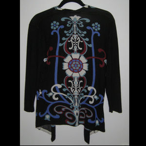 RED Cardigan sweater with pretty floral print